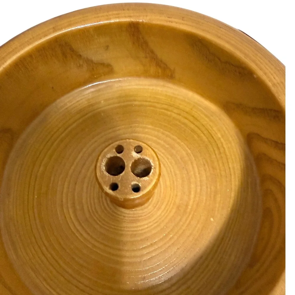 Vintage‎ Wood Nut Bowl Set Bark Edge With Tools Rustic Cabin MCM Barware